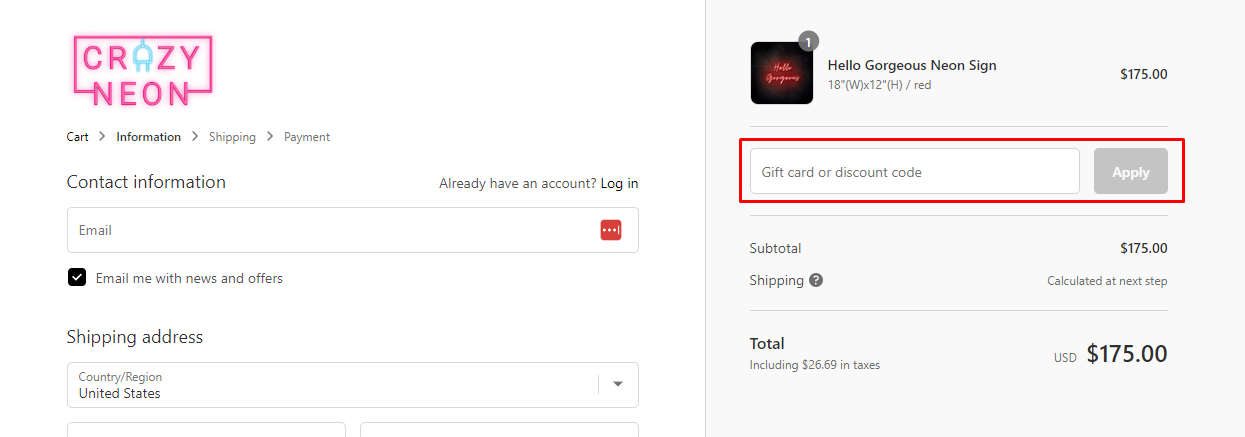 How do I use my CrazyNeon discount code?