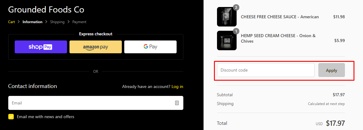 How do I use my Grounded discount code?