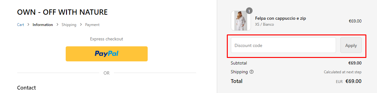 How do I use my OWN Off With Nature discount code?