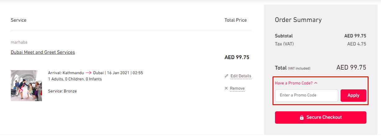How do I use my marhaba promo code?