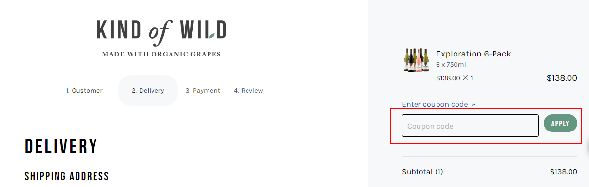How do I use my Kind of Wild coupon code?