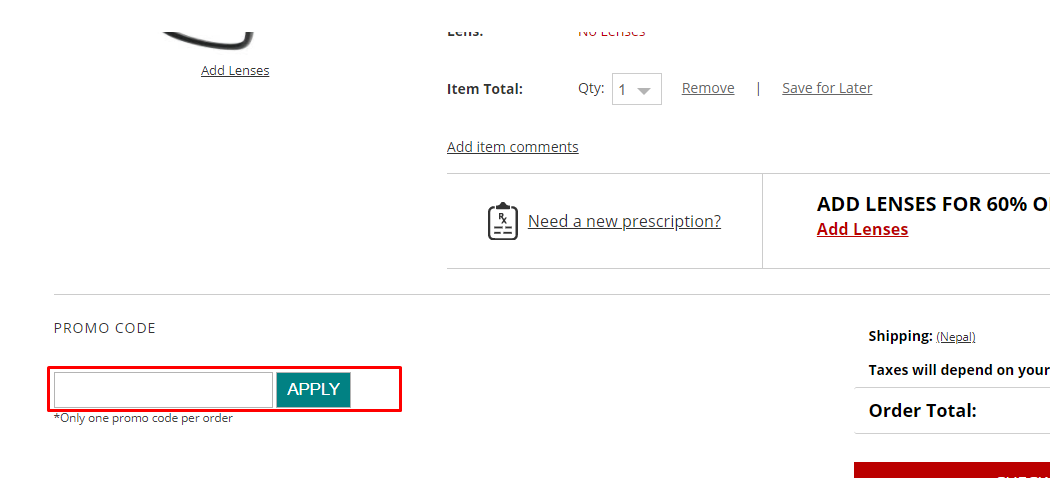 How do I use my FramesDirect.com promo code?