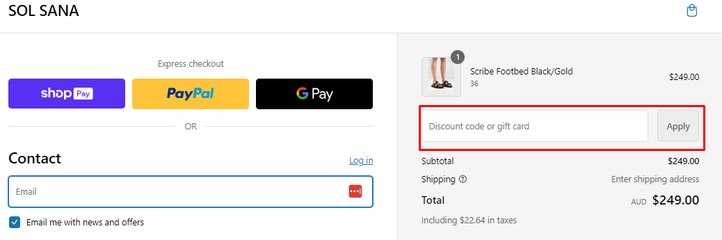 How do I use my Sol Sana discount code?