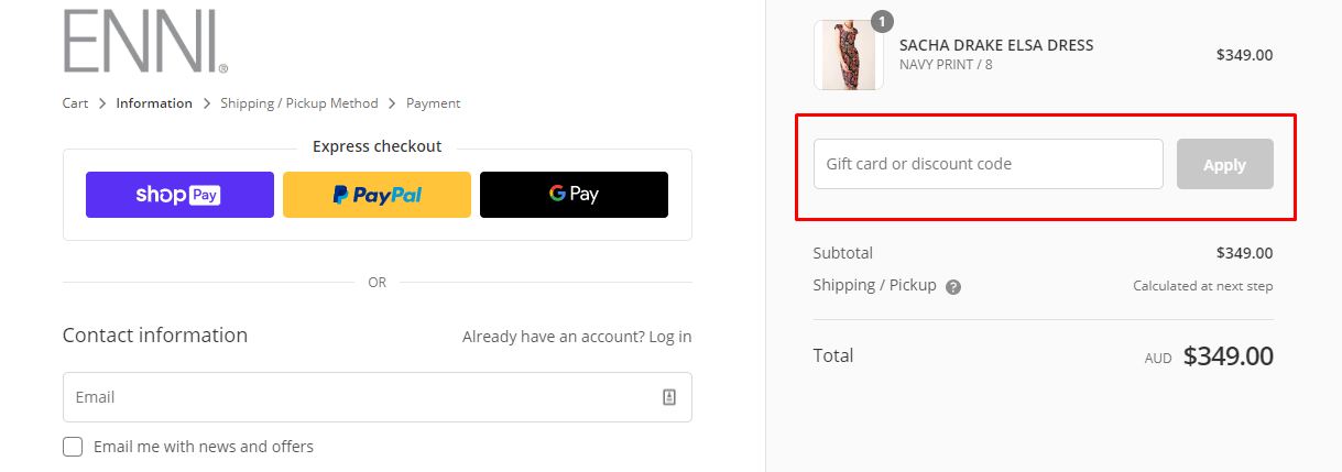 How do I use my Enni discount code?