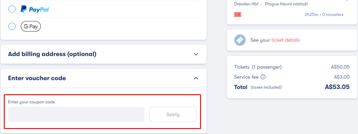 How do I use my Omio voucher code?