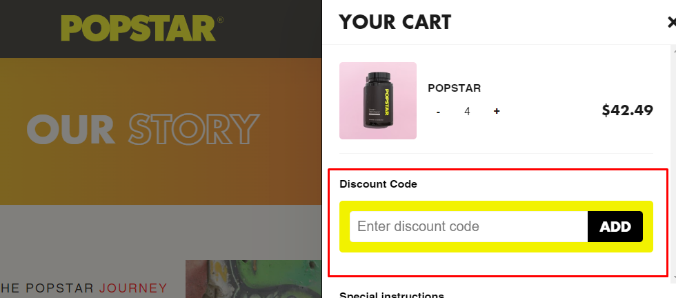 How do I use my Popstar Lab discount code?