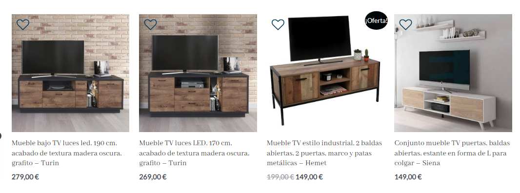Oferta de mesas de TV para el hogar disponibles con código promocional de Meblero