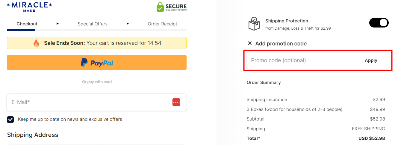 How do I use my Miracle promo code?