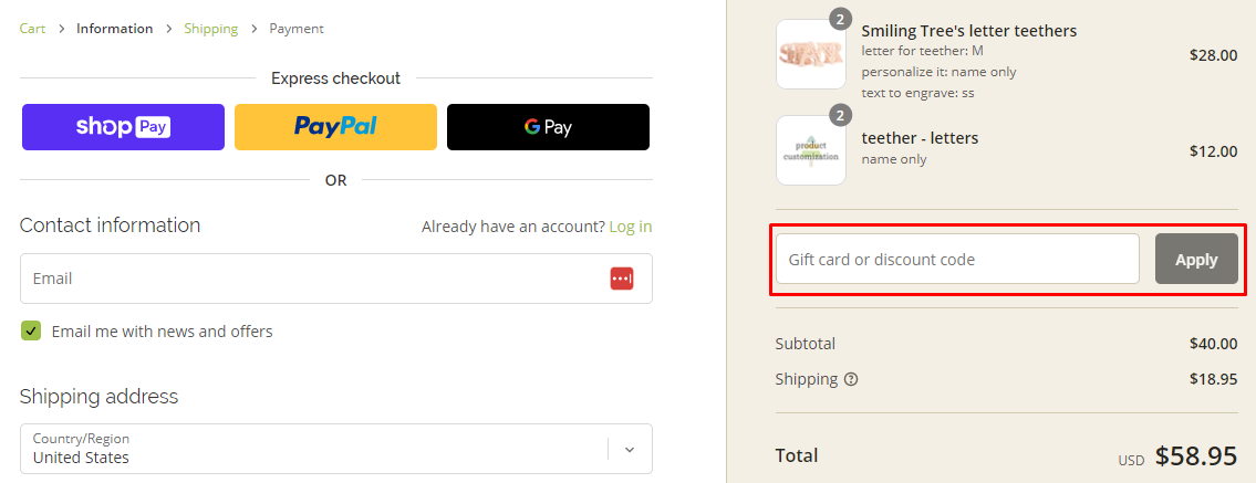 How do I use my Smiling Tree Toys discount code?