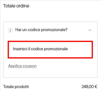 carrello del sito ufficiale Falconeri dove poter incollare un codice sconto Falconeri e risparmiare su capi e accessori