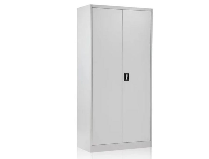 white grey and black 185cm Steel Storage Cabinet all on a white background