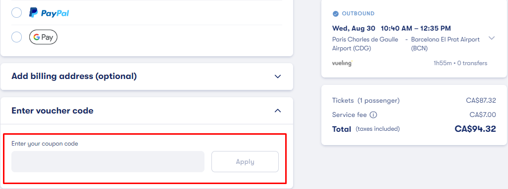 How do I use my Omio voucher code?