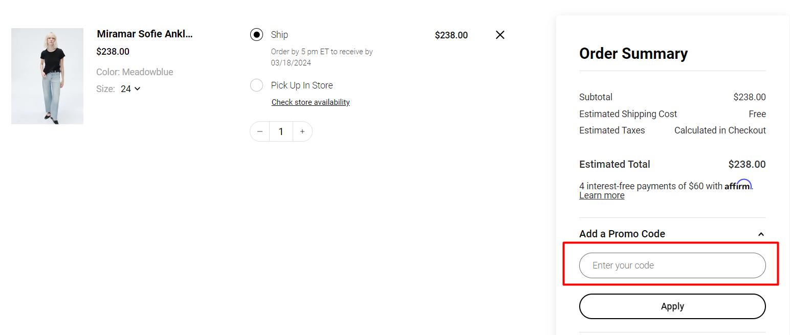 How do I use my rag & bone promo code?