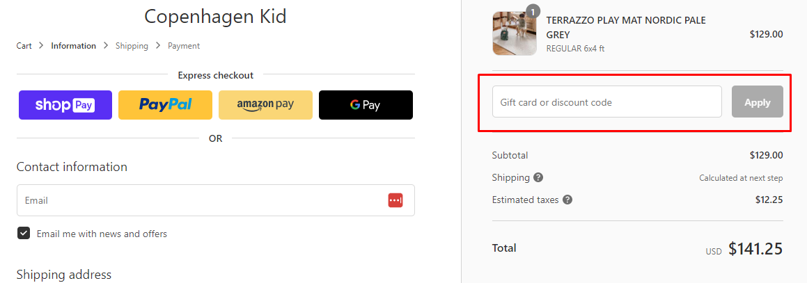 How do I use my Copenhagen Kid discount code?