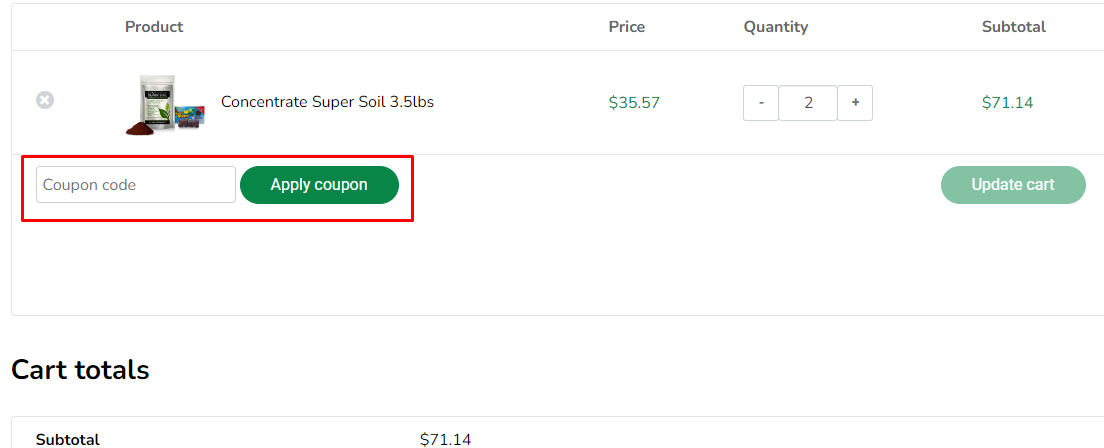 How do I use my California Super Soil coupon code?