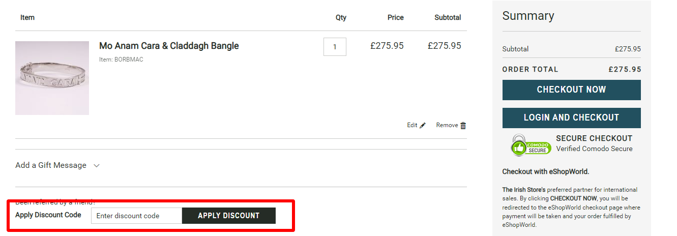 Irish Store UK Checkout