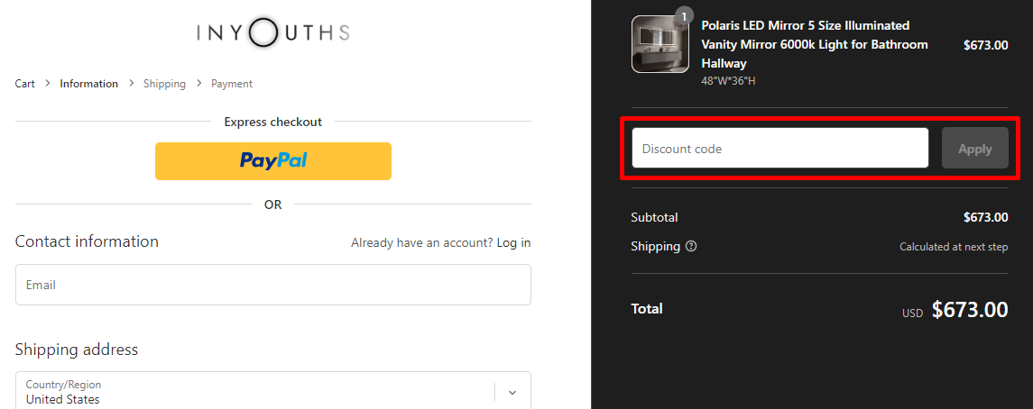 How do I use my Inyouths discount code?