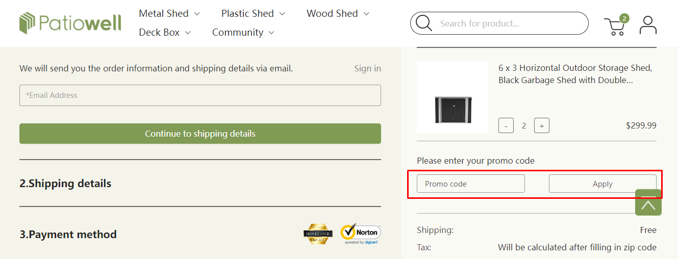 How do I use my Patiowell promo code?