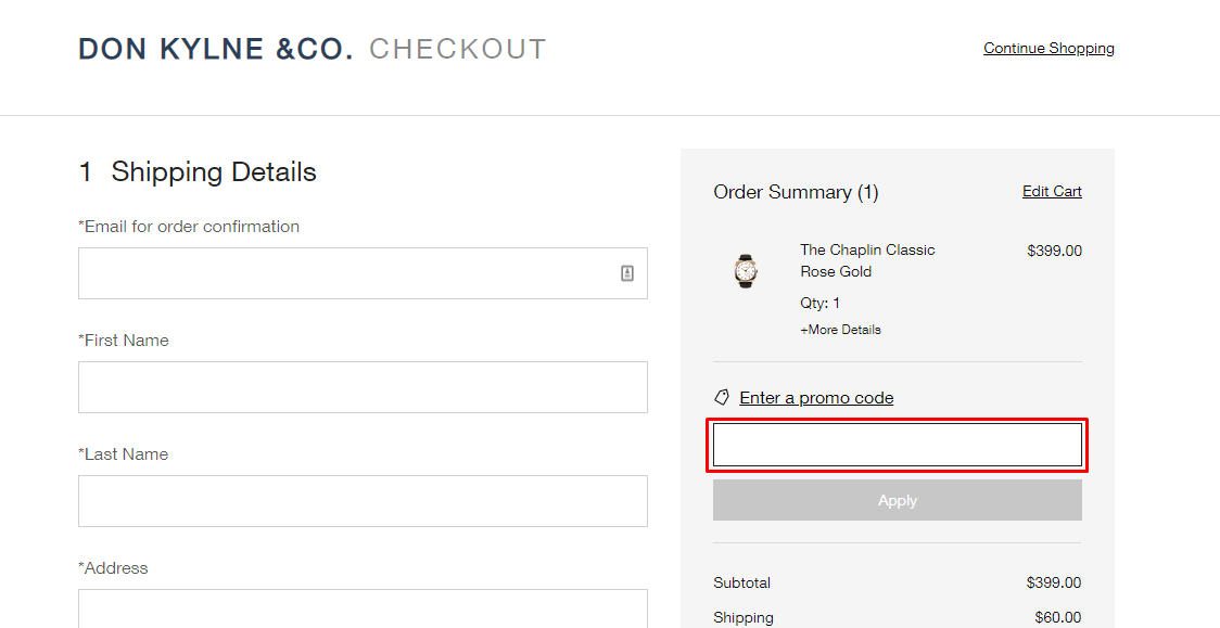 How do I use my Don Kylne promo code?