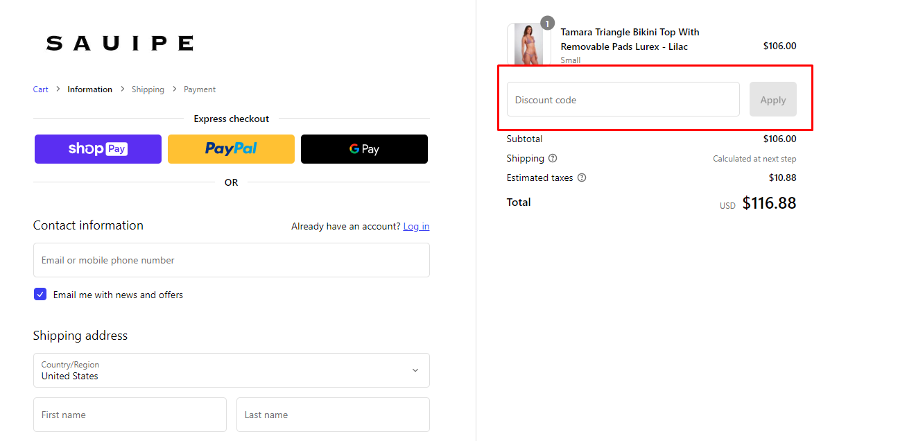 How do I use my Sauipe discount code?