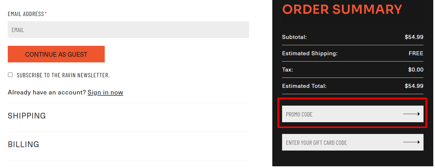 How do I use my Ravin promo code?
