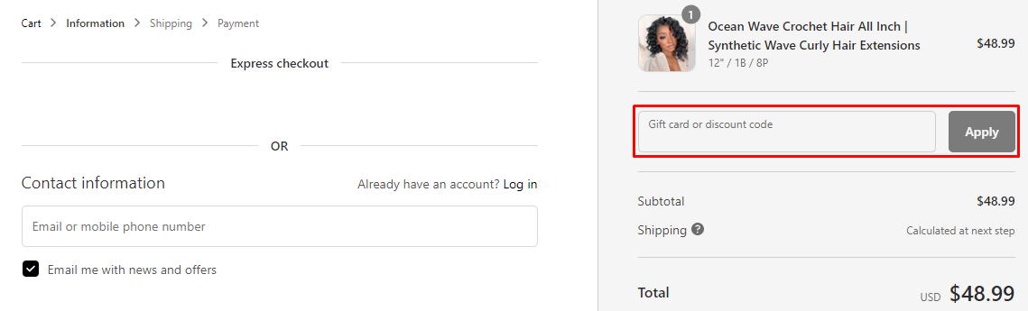 How do I use my Toyotress discount code?