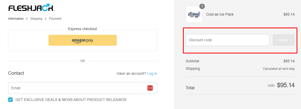 How do I use my Fleshjack discount code?