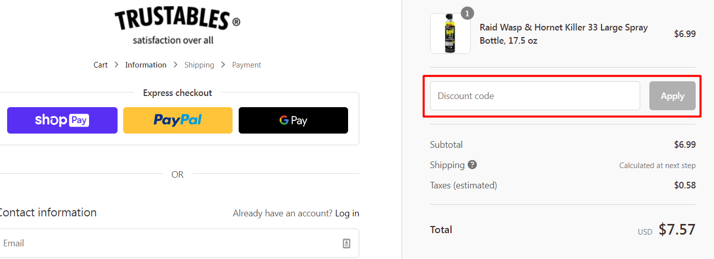 How do I use my Trustables discount code?