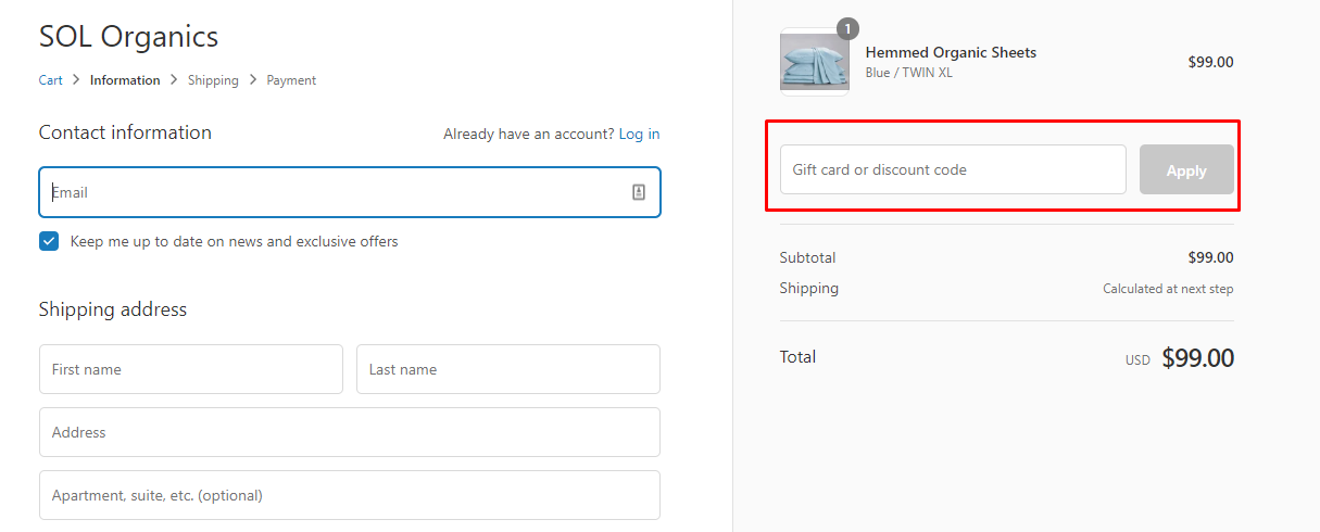 How do I use my SOL Organics coupon code?