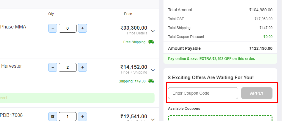 How do I use my Moglix coupon code?