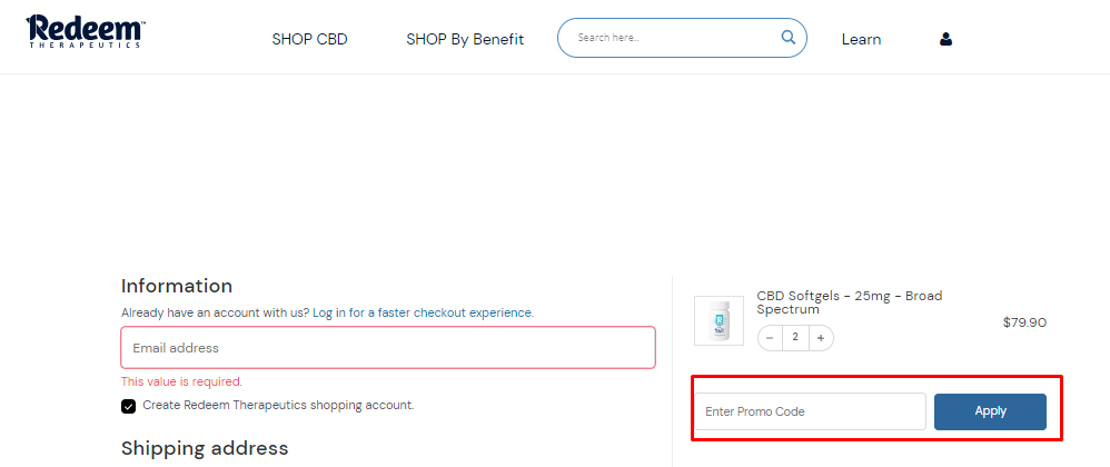 How do I use my Redeem Therapeutics promo code?