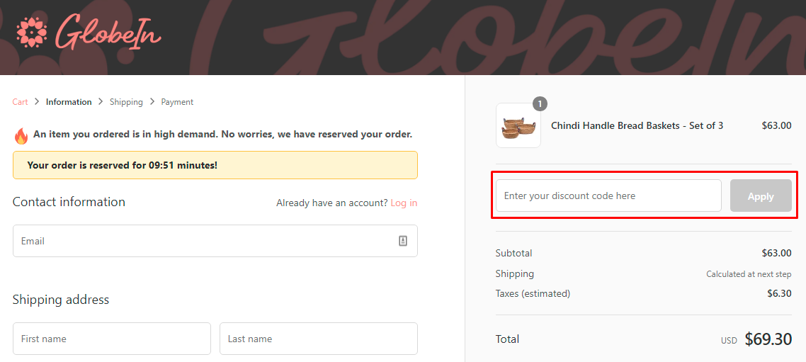 How do I use my GlobeIn discount code?