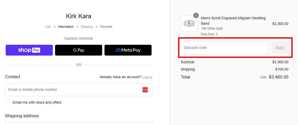 How do I use my Kirk Kara discount code?