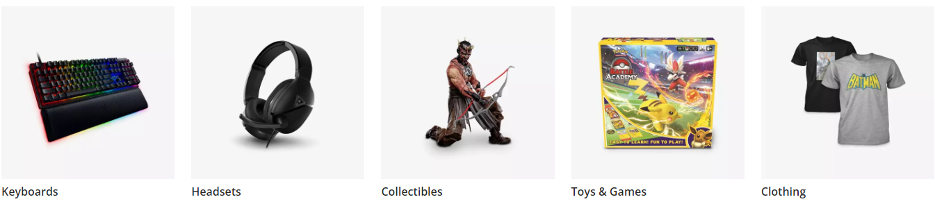 GameStop categories