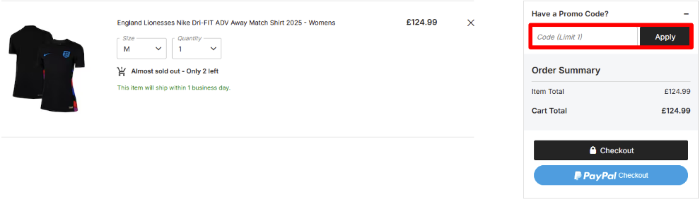 Paste your promo code in the red box to get your discount