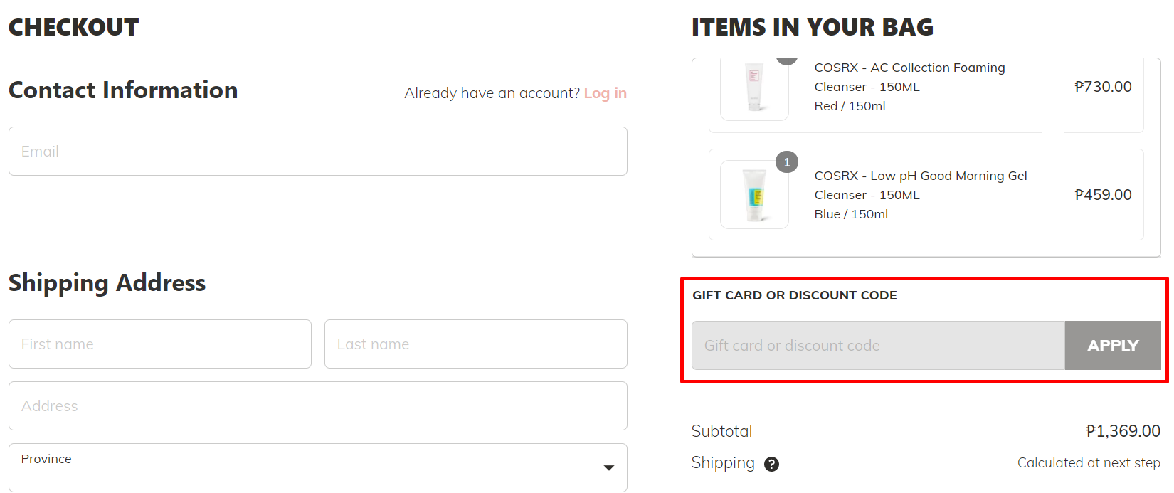 How do I use my LOOK discount code?