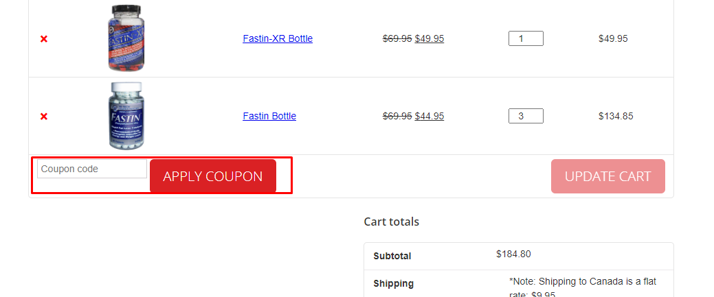 How do I use my FastinSupplement.com coupon code?