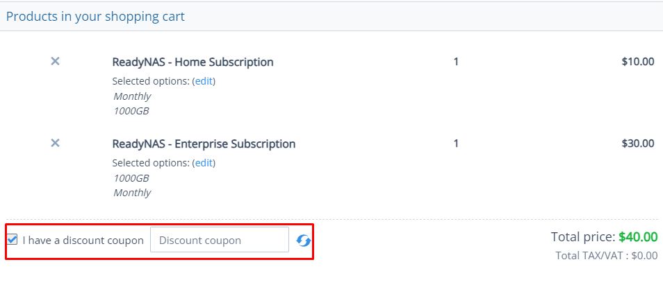 How do I use my ReadyNAS Vault discount code?
