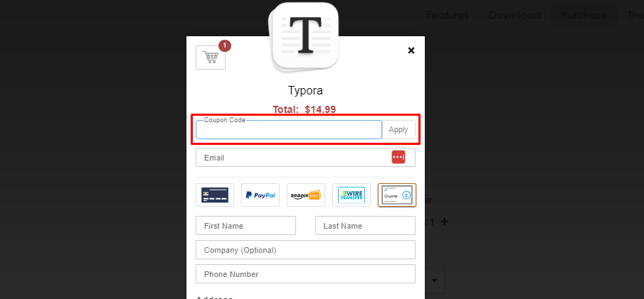 How do I use my Typora coupon code?