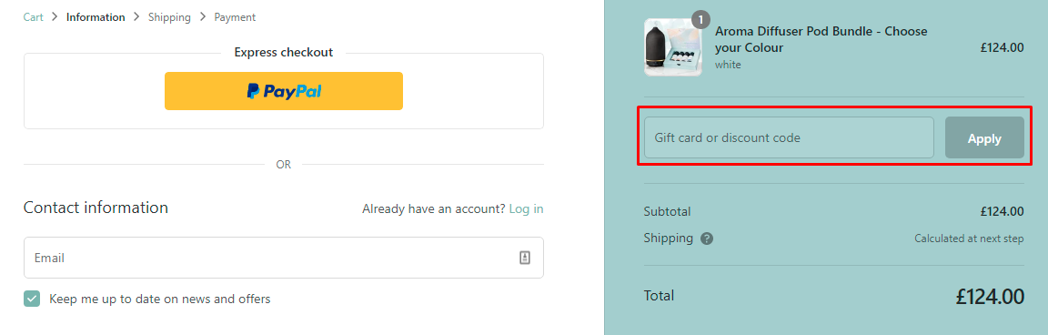 How do I use my Harrogate Organics discount code?