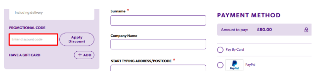 A box where you can add your Green & Black's voucher code to redeem it