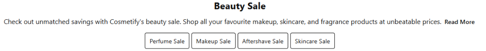 The Cosmetify Beauty Sale page banner from their website.