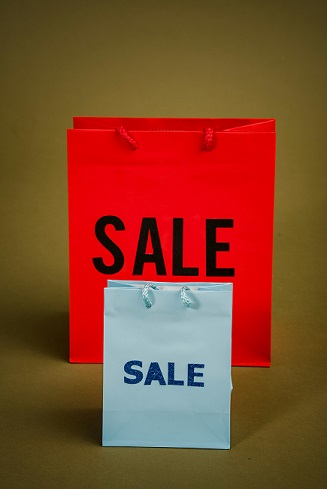 image showing two sale labelled gift bags
