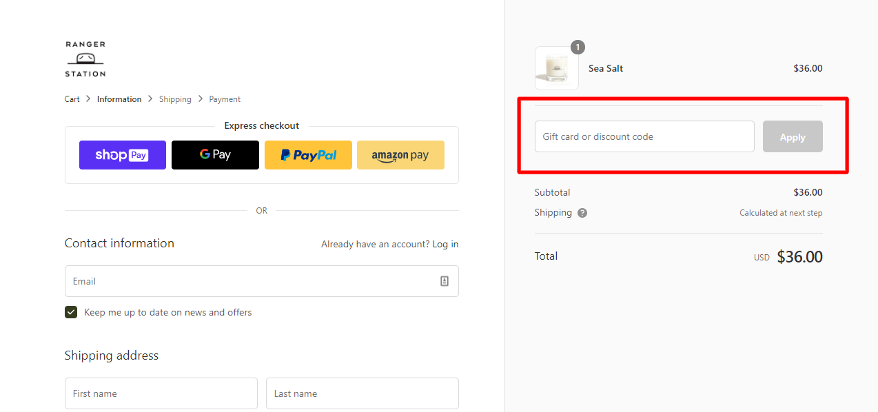 How do I use my RANGER STATION discount code?