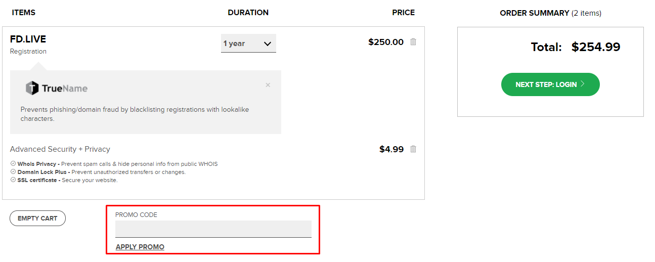 How do I use my Name promo code?