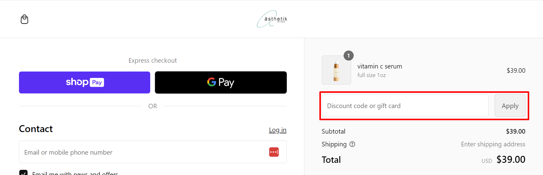 How do I use my Ästhetik Skincare discount code?