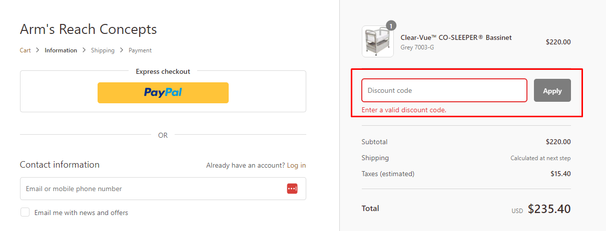 How do I use my Arm's reach discount code?