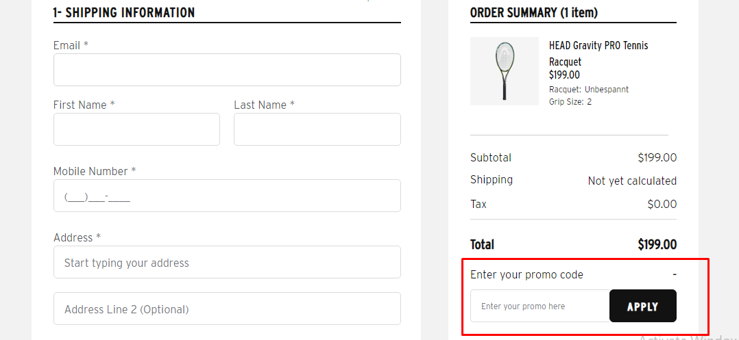 How do I use my Head promo code?
