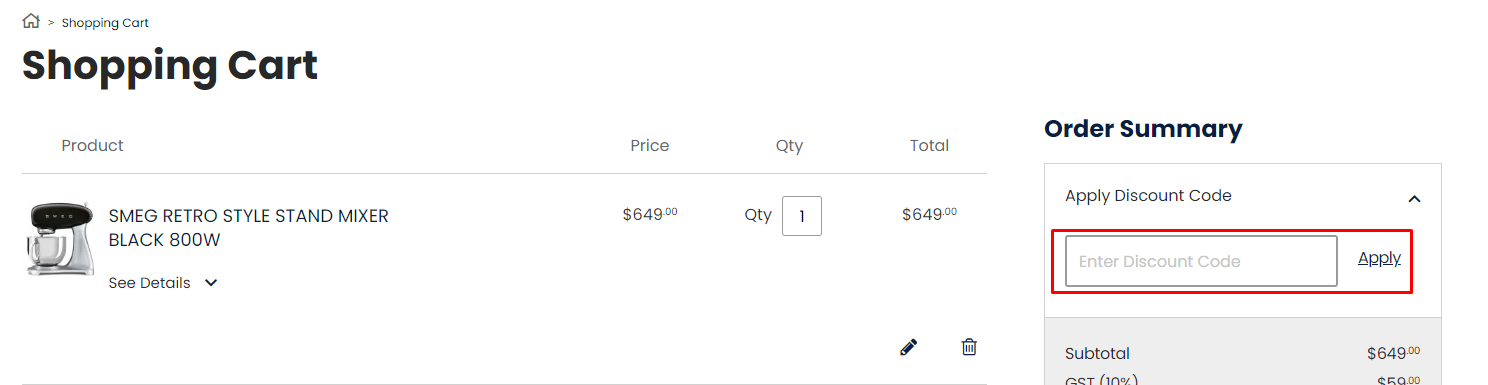 How do I use my Designer Appliances discount code?