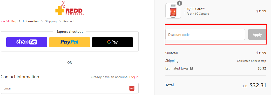 How do I use my Redd Remedies discount code?